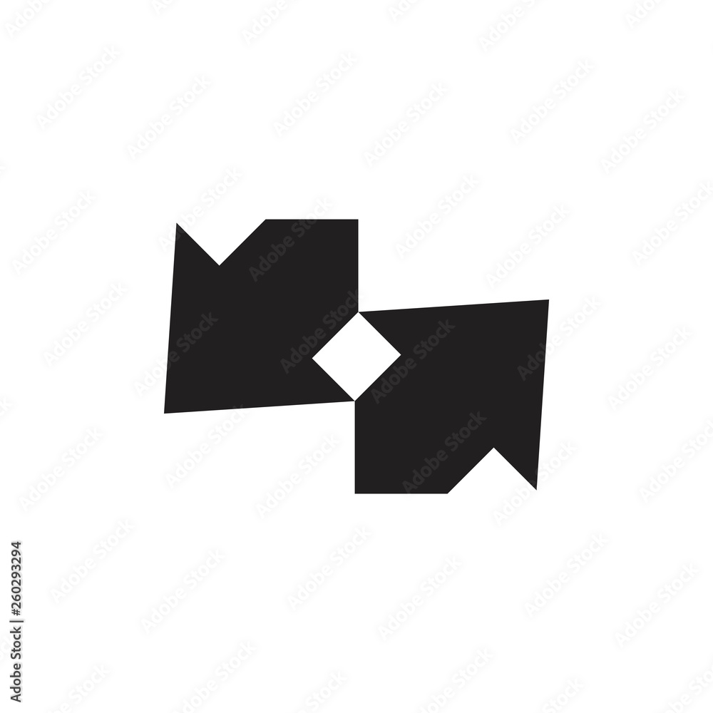 simple linked geometric arrow logo vector simple linked geometric arrow logo vector