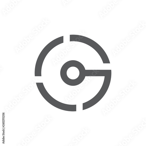 letter g circle geometric line simple logo vector