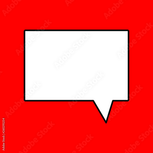 Free Download square speech bubble,red background. linear icon - GFXLoad