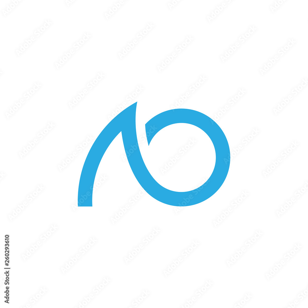 letters ao simple blue wave line logo vector letters ao simple blue wave line logo vector