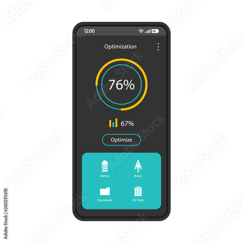 Phone optimizer, cleaner interface vector template