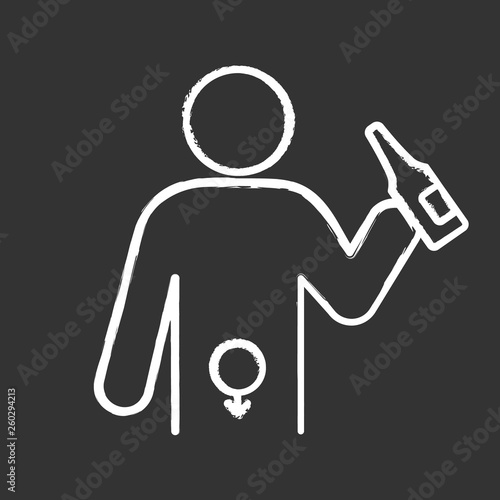 Alcohol abuse chalk icon