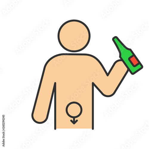 Alcohol abuse color icon