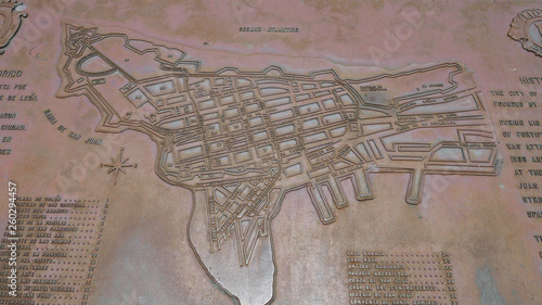 Outdoor map of a San Juan, Puerto Rico and it's history 