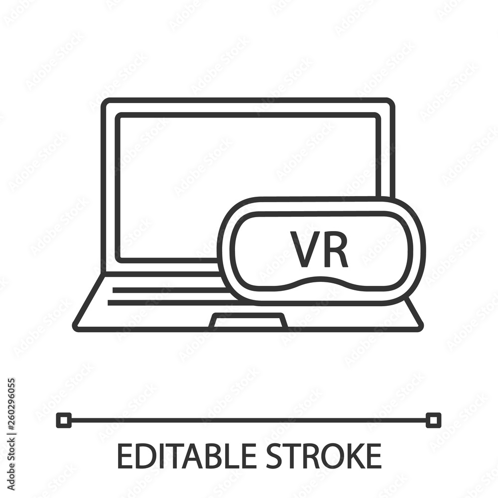Computer VR headset linear icon Computer VR headset linear icon