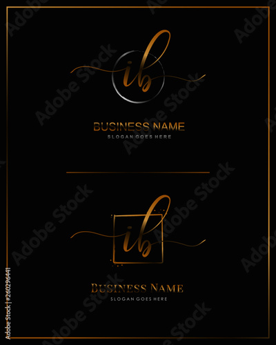 Initial I B IB handwriting logo vector. Letter handwritten logo template.