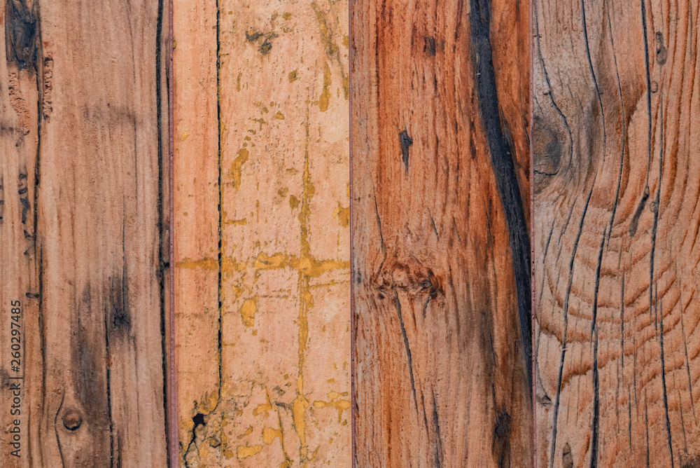 Beige wooden planks of floor close up background