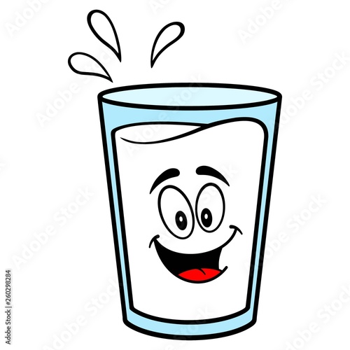 Glass of Milk Mascot - A vector cartoon illustration of a glass of Milk mascot.