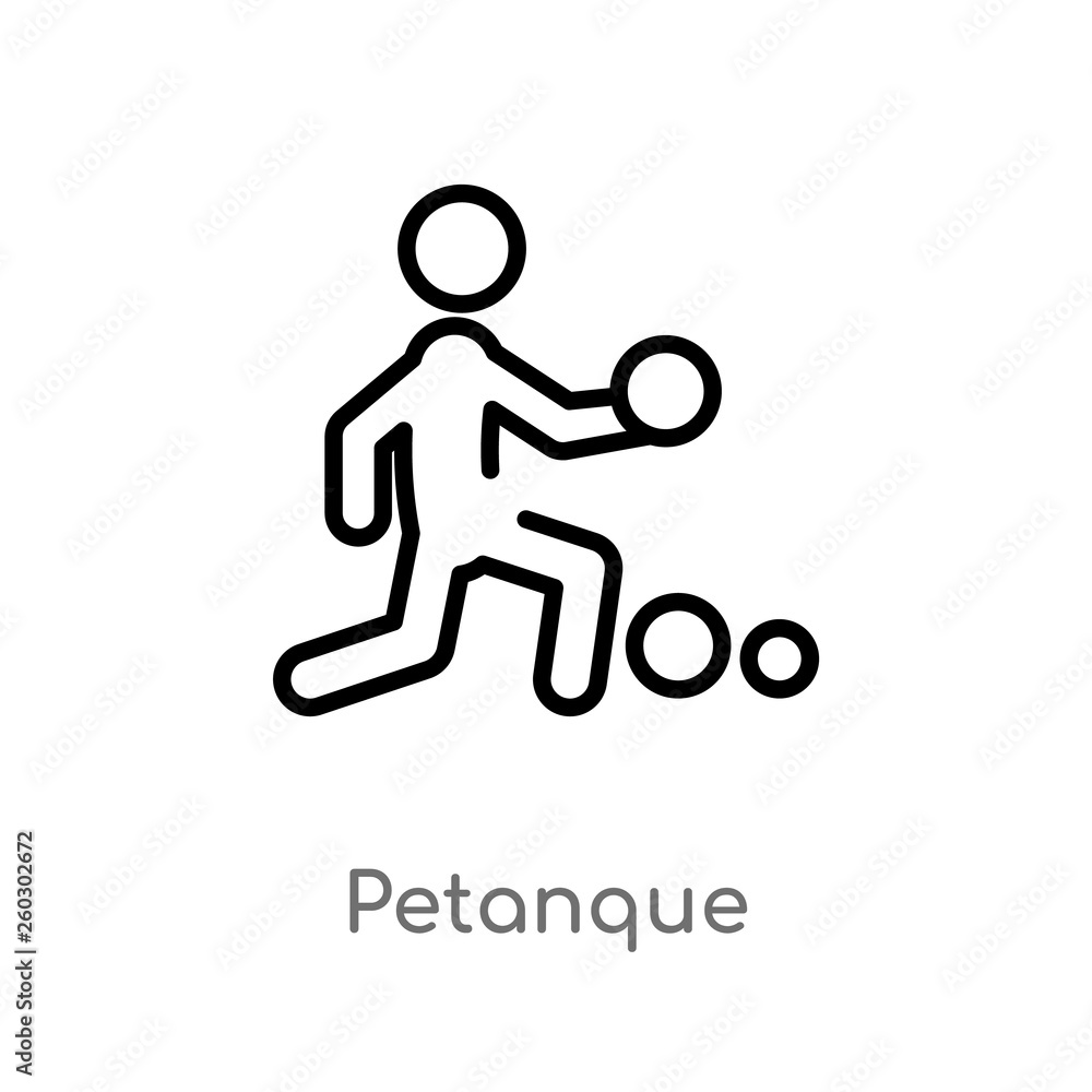 outline petanque vector icon. isolated black simple line element illustration from activity and hobbies concept. editable vector stroke petanque icon on white background outline petanque vector icon. isolated black simple line element illustration from activity and hobbies concept. editable vector stroke petanque icon on white background
