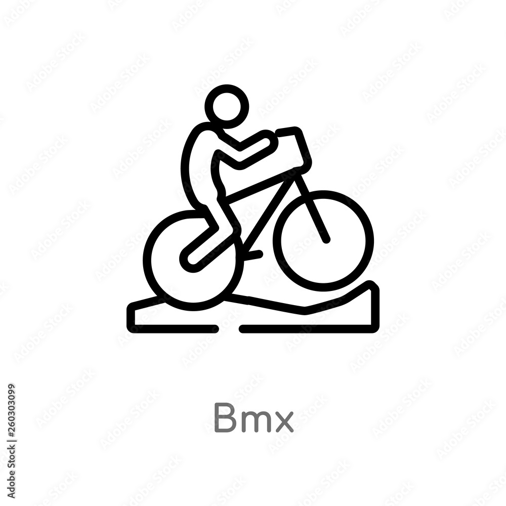 outline bmx vector icon. isolated black simple line element illustration from activities concept. editable vector stroke bmx icon on white background outline bmx vector icon. isolated black simple line element illustration from activities concept. editable vector stroke bmx icon on white background