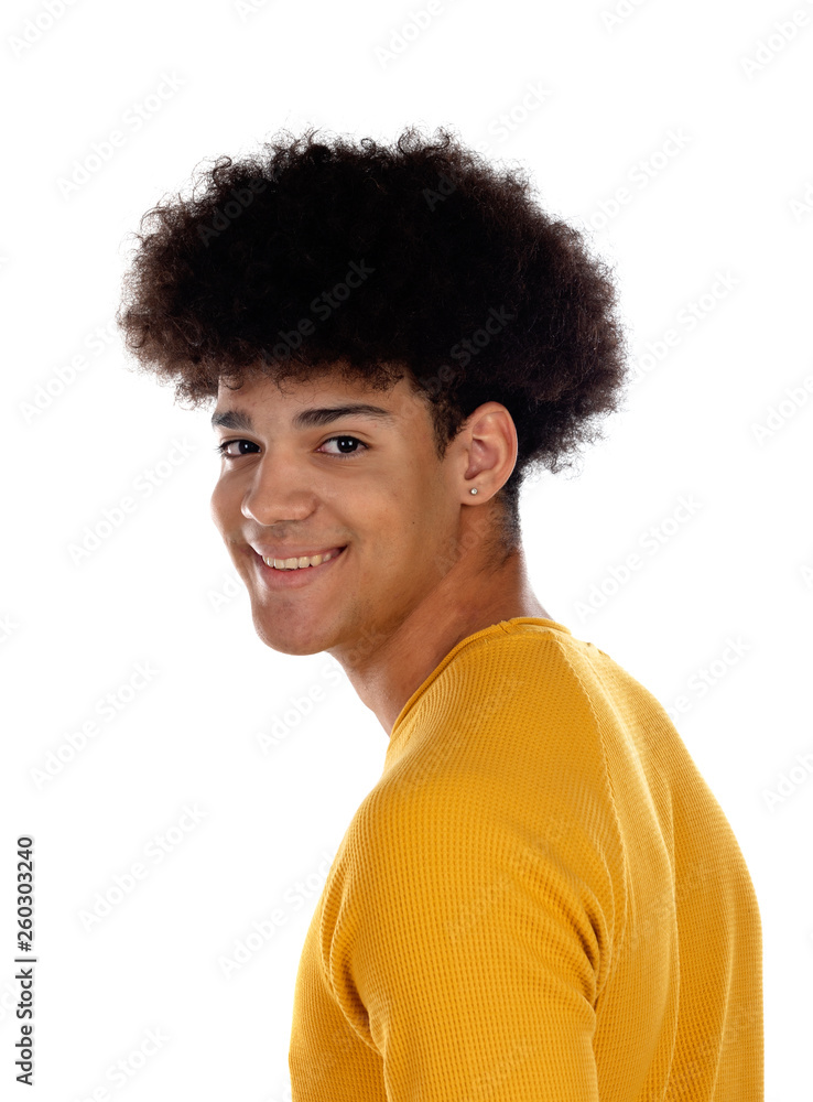 Teenager boy with yellow t-shirt Teenager boy with yellow t-shirt