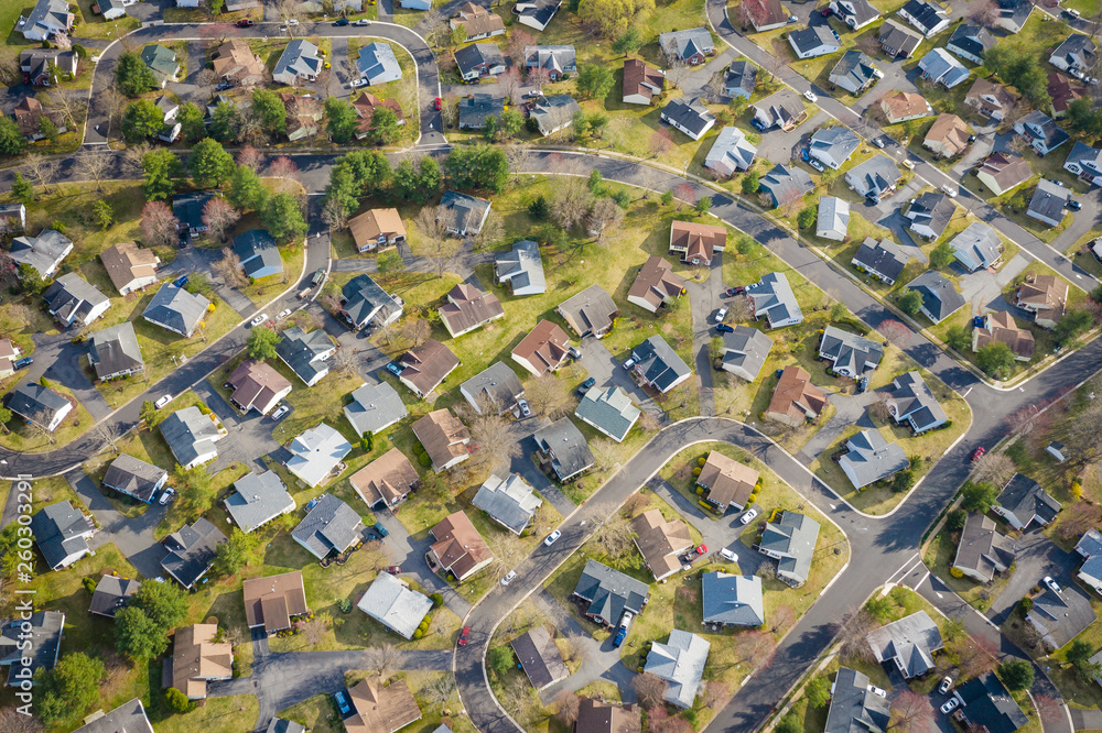 Fototapeta premium Aerial of Freehold Houses in New Jeresey