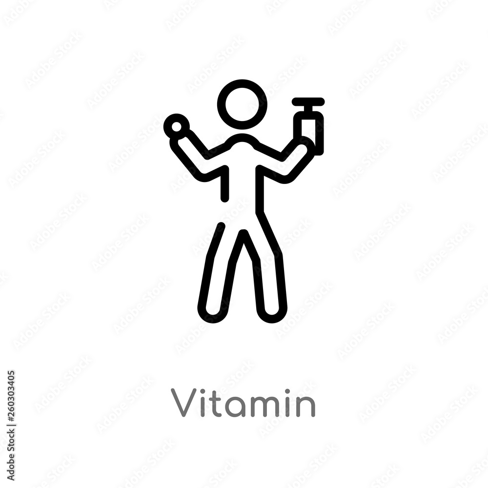 outline vitamin vector icon. isolated black simple line element illustration from activities concept. editable vector stroke vitamin icon on white background outline vitamin vector icon. isolated black simple line element illustration from activities concept. editable vector stroke vitamin icon on white background