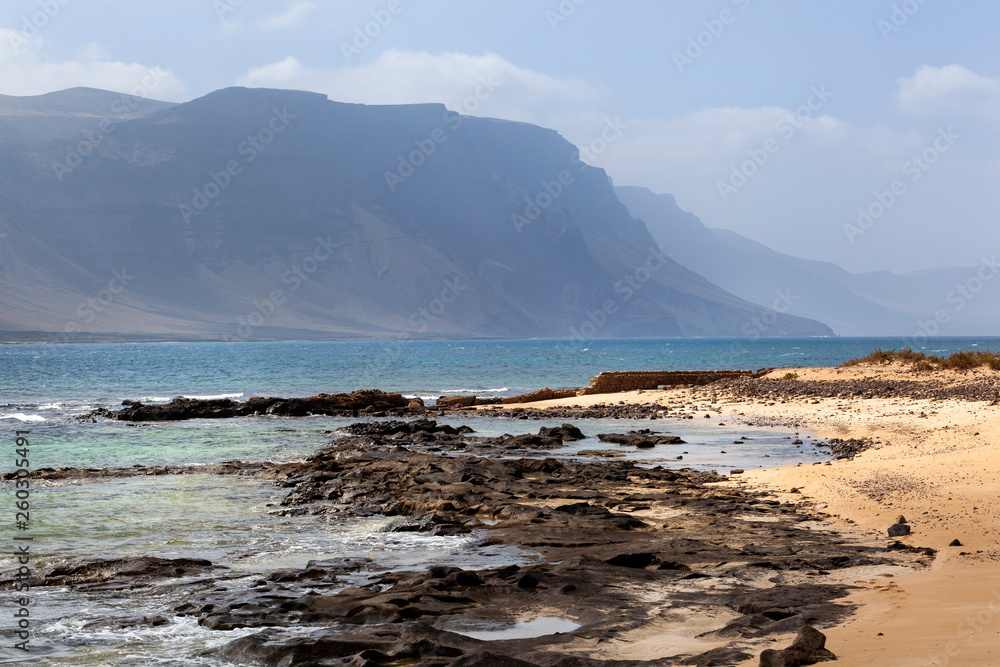 Coast of Caleta de Sebo on La Graciosa Coast of Caleta de Sebo on La Graciosa