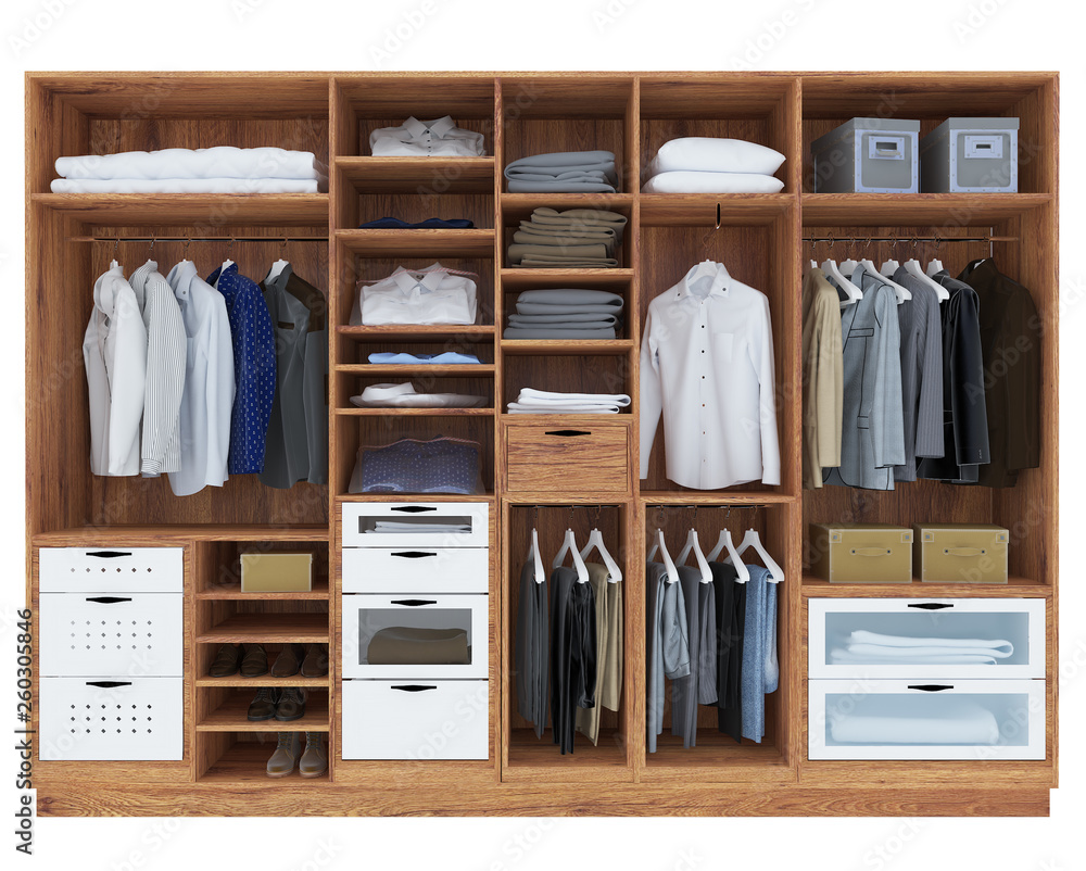 wardrobe 3d render on white background wardrobe 3d render on white background