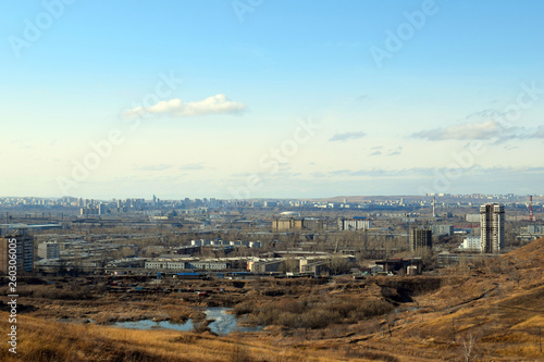 Panoramic view of Krasnoyarsk from above. 