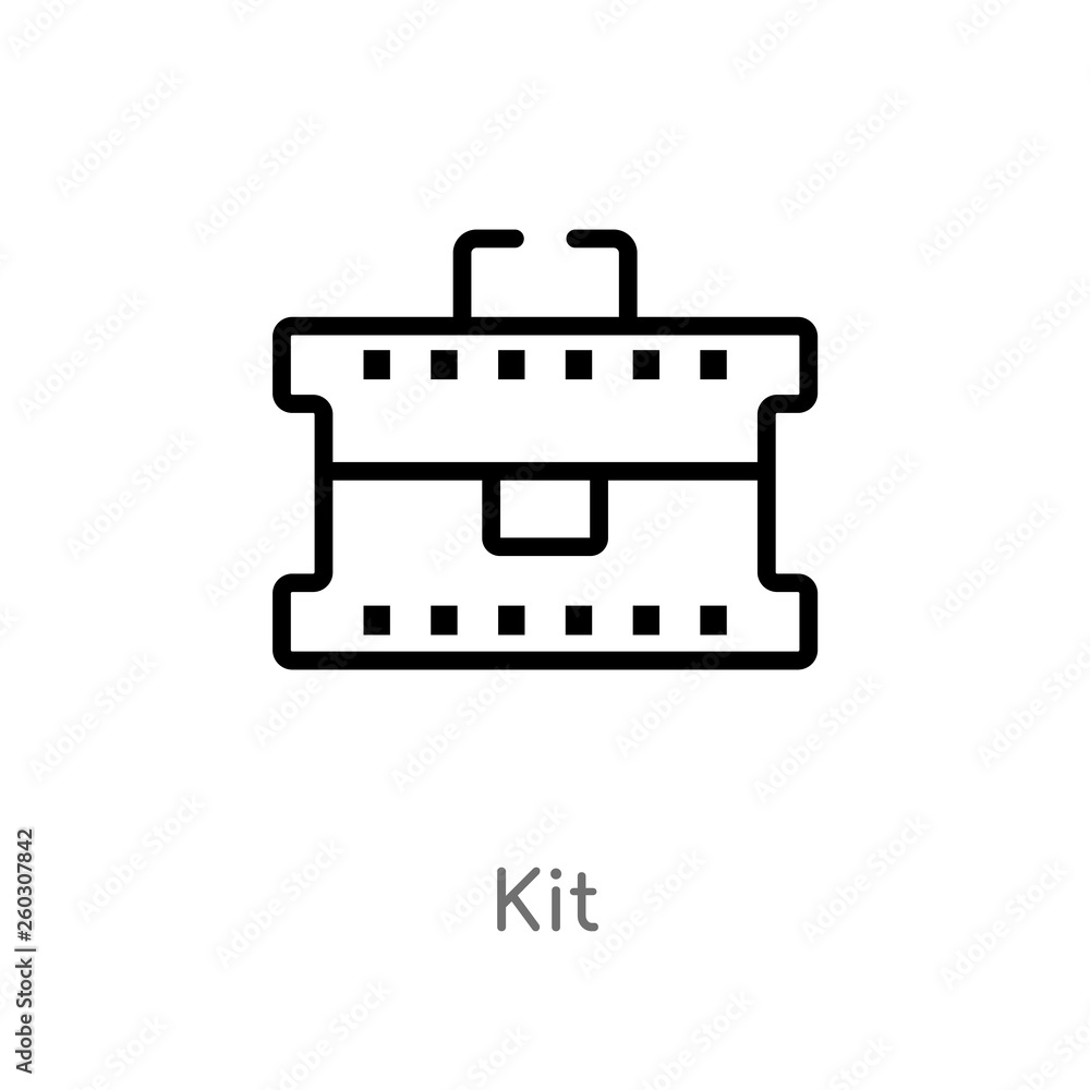 outline kit vector icon. isolated black simple line element illustration from alert concept. editable vector stroke kit icon on white background