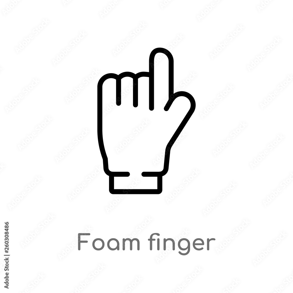 outline foam finger vector icon. isolated black simple line element illustration from american football concept. editable vector stroke foam finger icon on white background outline foam finger vector icon. isolated black simple line element illustration from american football concept. editable vector stroke foam finger icon on white background