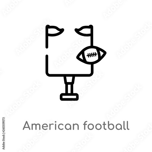 outline american football goal vector icon. isolated black simple line element illustration from american football concept. editable vector stroke american football goal icon on white background