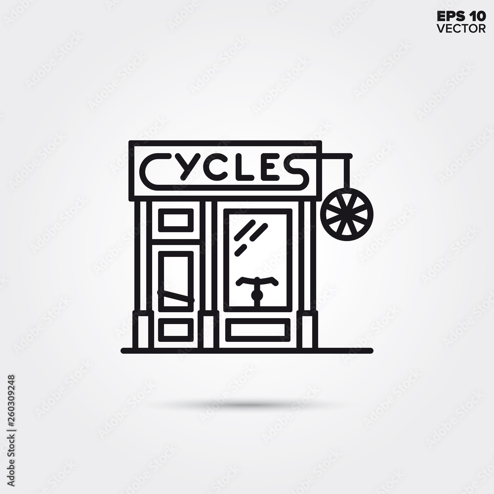 Bicycle store line icon vector