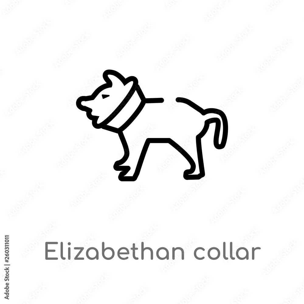 outline elizabethan collar vector icon. isolated black simple line element illustration from animals concept. editable vector stroke elizabethan collar icon on white background outline elizabethan collar vector icon. isolated black simple line element illustration from animals concept. editable vector stroke elizabethan collar icon on white background