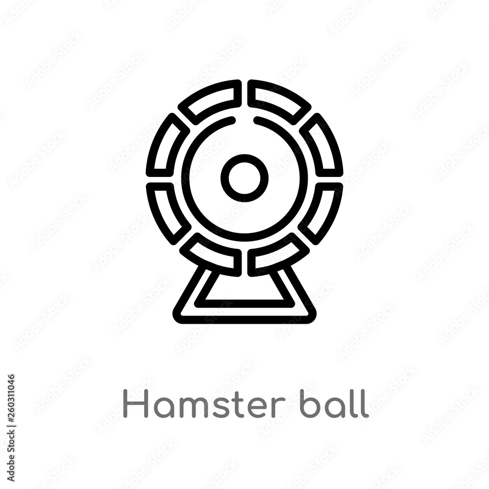 outline hamster ball vector icon. isolated black simple line element illustration from animals concept. editable vector stroke hamster ball icon on white background outline hamster ball vector icon. isolated black simple line element illustration from animals concept. editable vector stroke hamster ball icon on white background