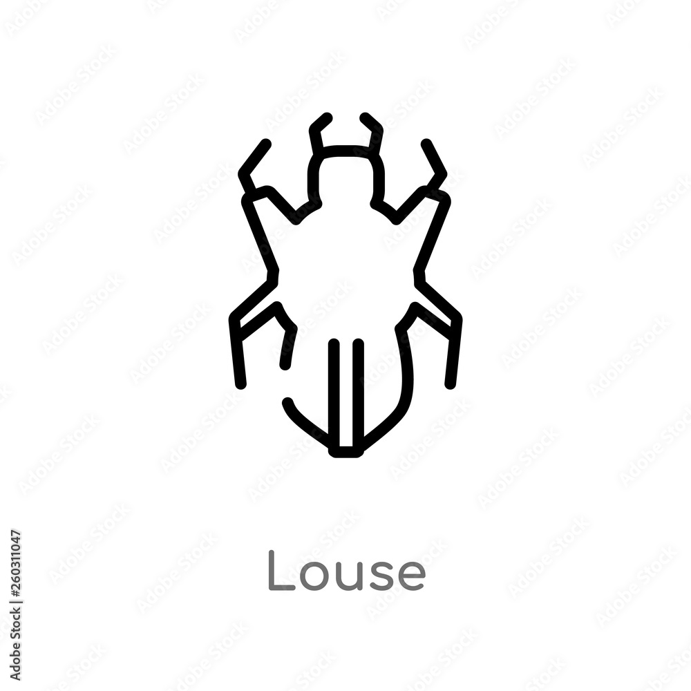 outline louse vector icon. isolated black simple line element illustration from animals concept. editable vector stroke louse icon on white background outline louse vector icon. isolated black simple line element illustration from animals concept. editable vector stroke louse icon on white background