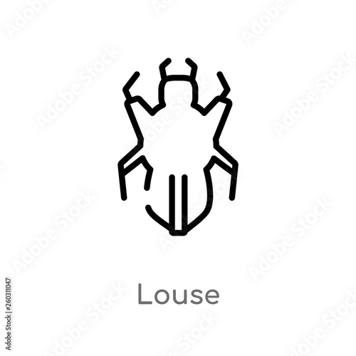 outline louse vector icon. isolated black simple line element illustration from animals concept. editable vector stroke louse icon on white background