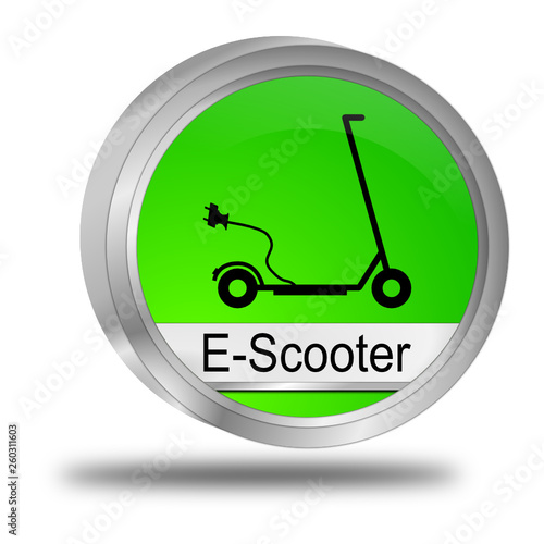 E-Scooter Button - 3D illustration