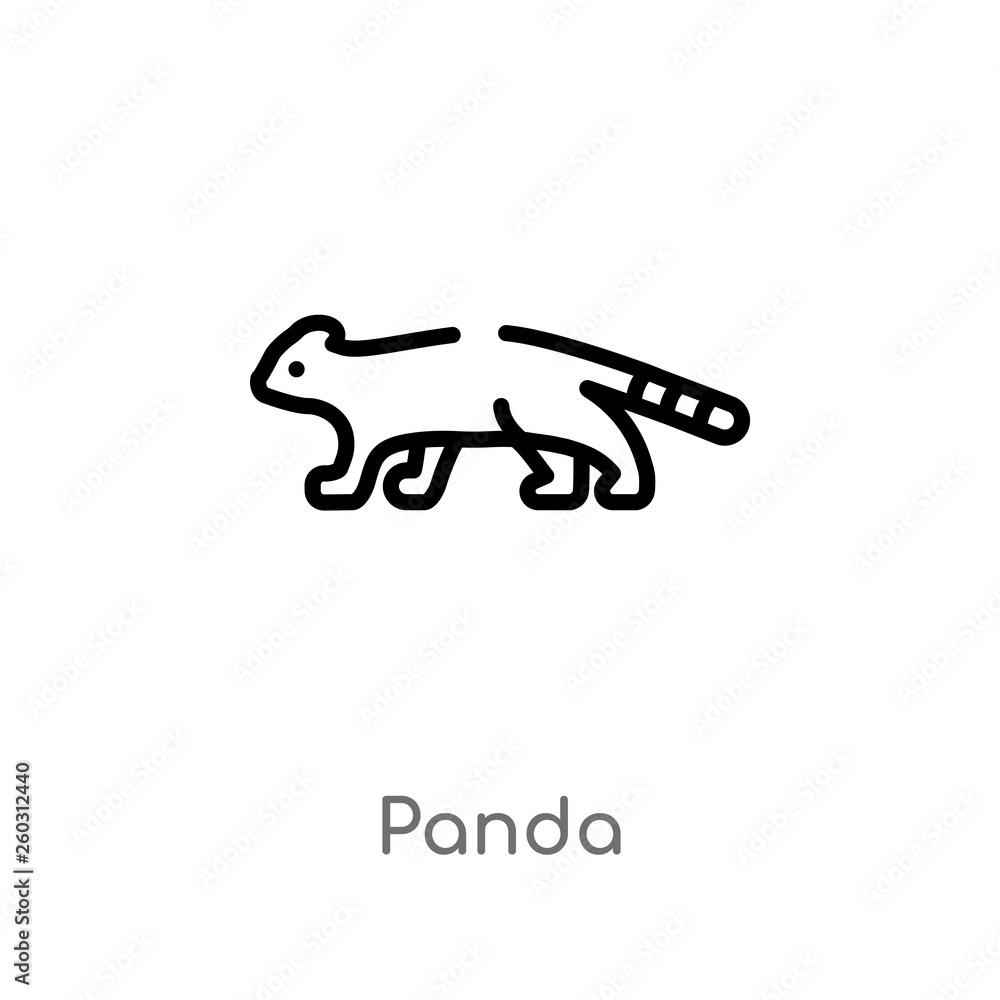 outline panda vector icon. isolated black simple line element illustration from animals concept. editable vector stroke panda icon on white background