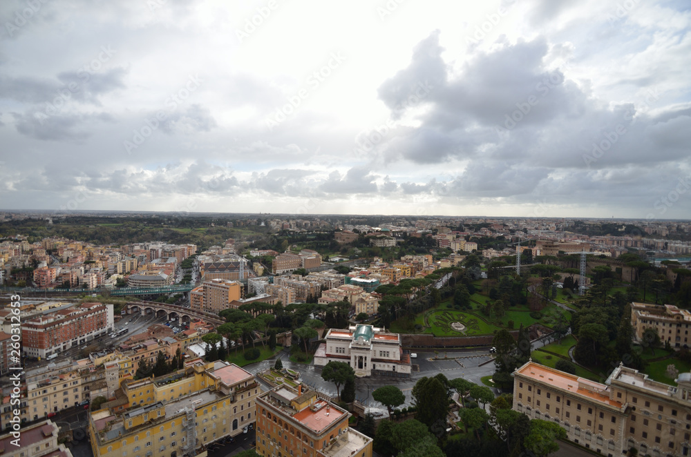 A cityscape from the top of Vatican museum