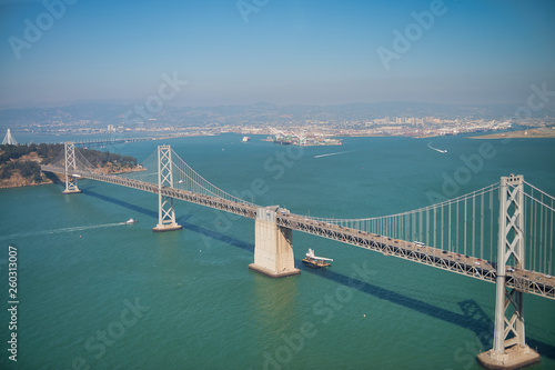 Aerial view of Bay Bridge in San Francisco
