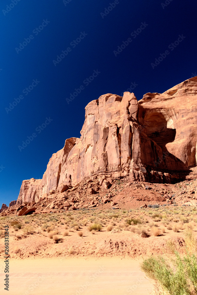 Red rocks of Monument Valley on a clear summer day Red rocks of Monument Valley on a clear summer day