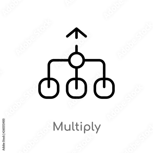 outline multiply vector icon. isolated black simple line element illustration from arrows 2 concept. editable vector stroke multiply icon on white background