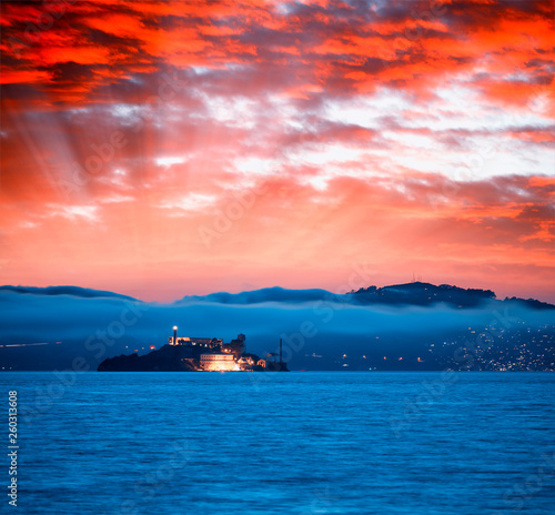 Alcatraz Island at dusk in San Francisco © jovannig