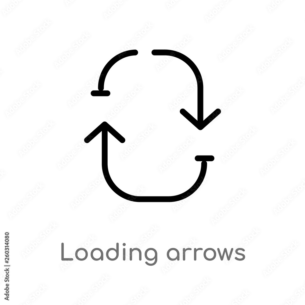 outline loading arrows vector icon. isolated black simple line element illustration from arrows concept. editable vector stroke loading arrows icon on white background outline loading arrows vector icon. isolated black simple line element illustration from arrows concept. editable vector stroke loading arrows icon on white background