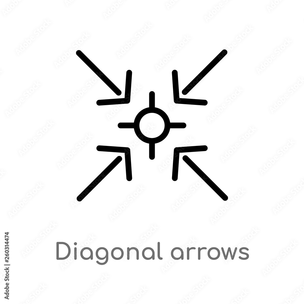 outline diagonal arrows vector icon. isolated black simple line element illustration from arrows concept. editable vector stroke diagonal arrows icon on white background outline diagonal arrows vector icon. isolated black simple line element illustration from arrows concept. editable vector stroke diagonal arrows icon on white background