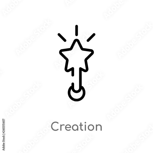 outline creation vector icon. isolated black simple line element illustration from art and design concept. editable vector stroke creation icon on white background