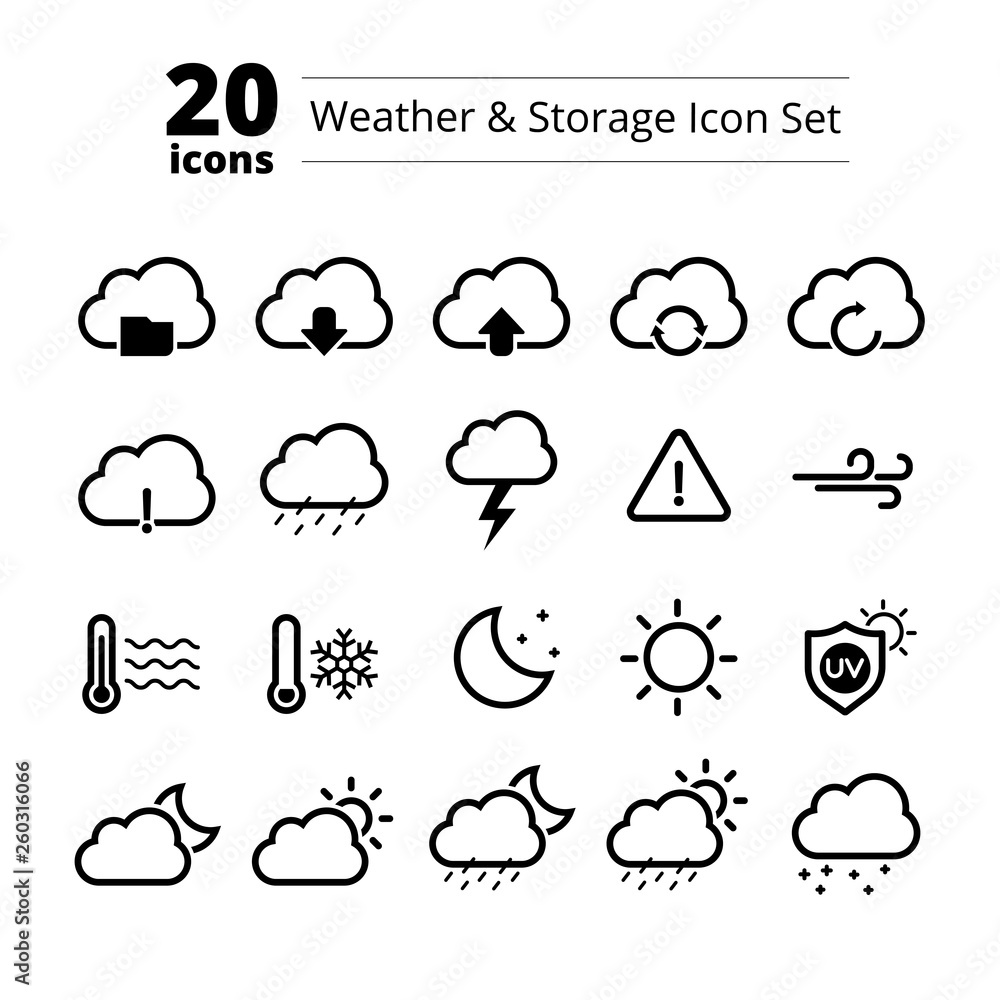 Weather & Storage Icon Set Weather & Storage Icon Set