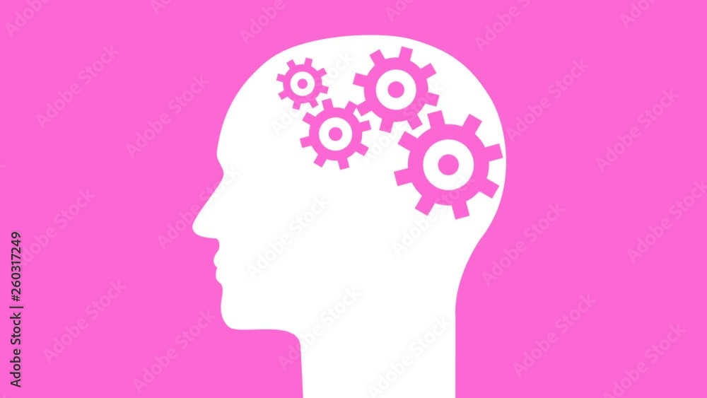 Minimal motion design animation. Brain creating new ideas - concept of cogs and gears spinning animation. Seamless looping animation. Minimal motion design animation. Brain creating new ideas - concept of cogs and gears spinning animation. Seamless looping animation.