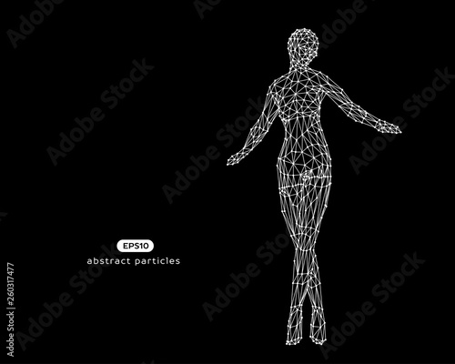 Abstract vector illustration of cyber woman.