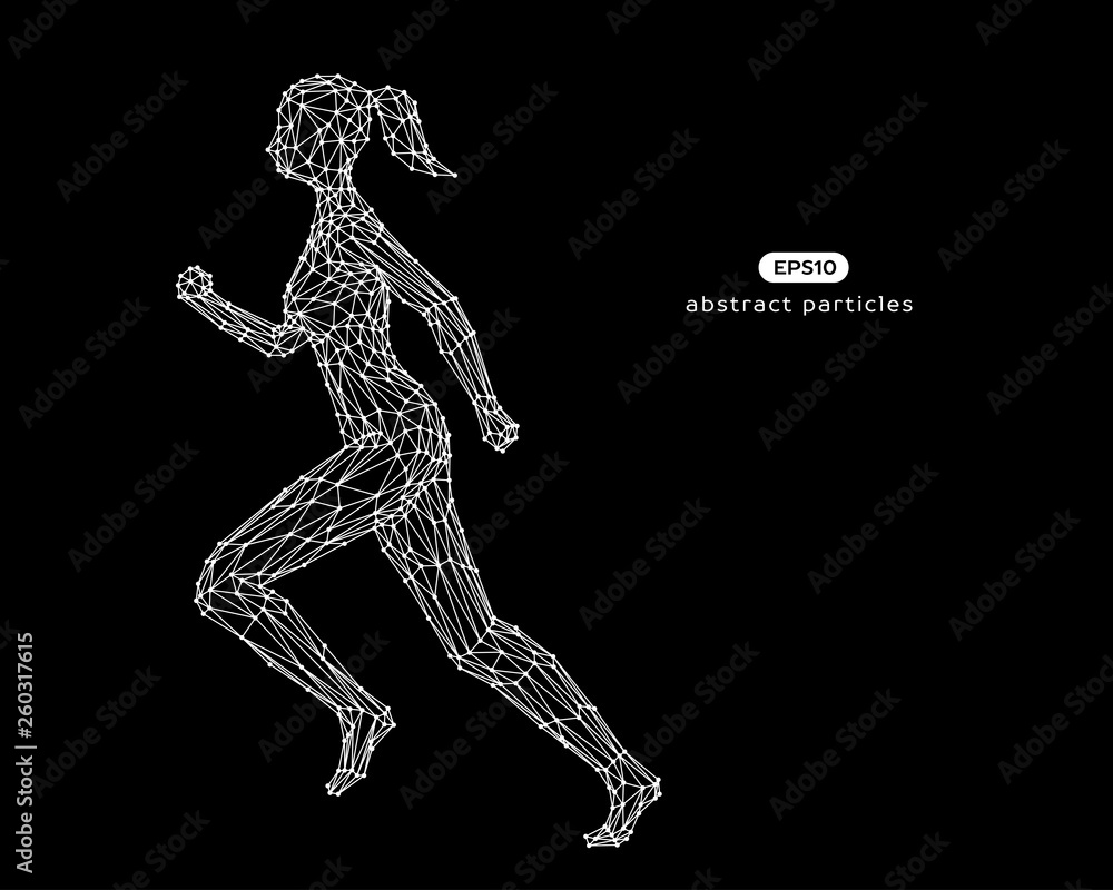 Abstract vector illustration of running woman. Abstract vector illustration of running woman.