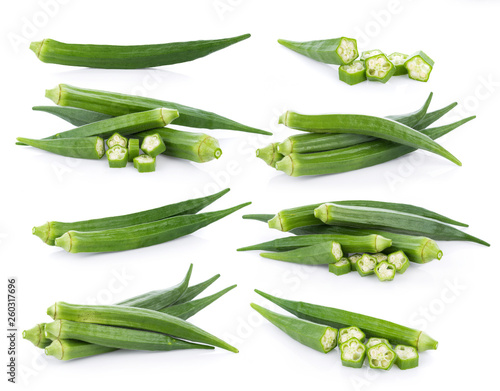 Fotografie fresh okra isolated on white background