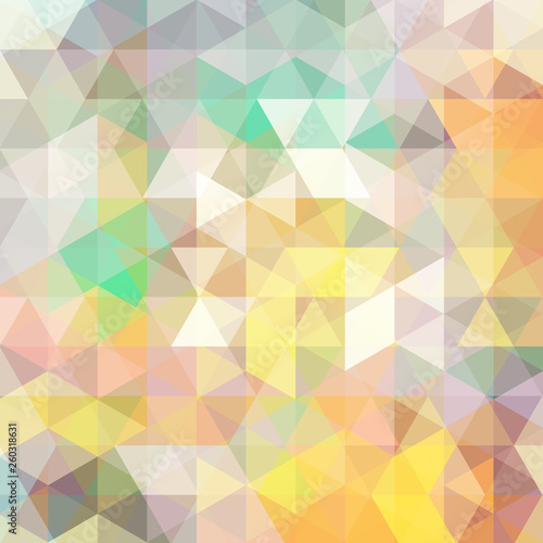 Abstract background consisting of pastel yellow  beige  gray triangles. Geometric design for business presentations or web template banner flyer. Vector illustration