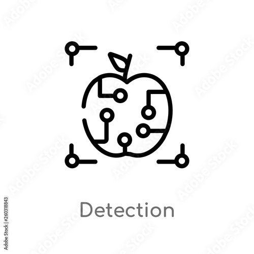 outline detection vector icon. isolated black simple line element illustration from artificial intelligence concept. editable vector stroke detection icon on white background