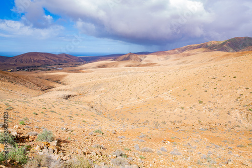 Scenic hill country on Fuerteventura Island, Canary Islands, Spain