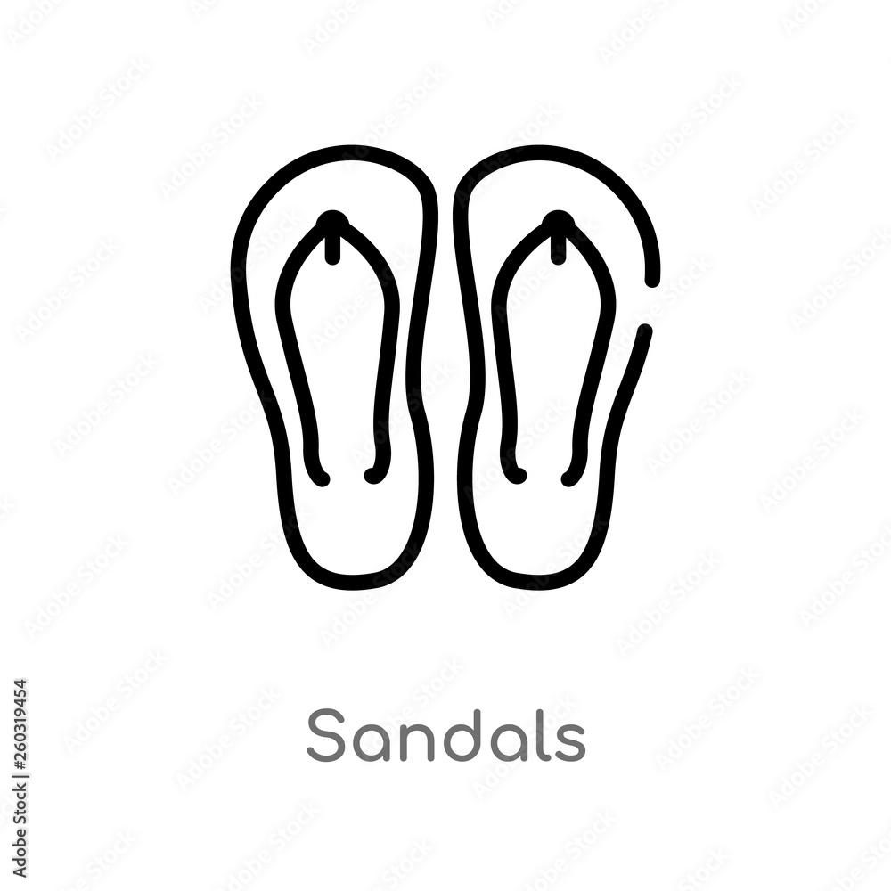 outline sandals vector icon. isolated black simple line element illustration from asian concept. editable vector stroke sandals icon on white background outline sandals vector icon. isolated black simple line element illustration from asian concept. editable vector stroke sandals icon on white background