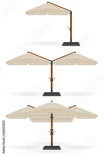 large sun umbrella for bars and cafes on the terrace or the beach vector illustration