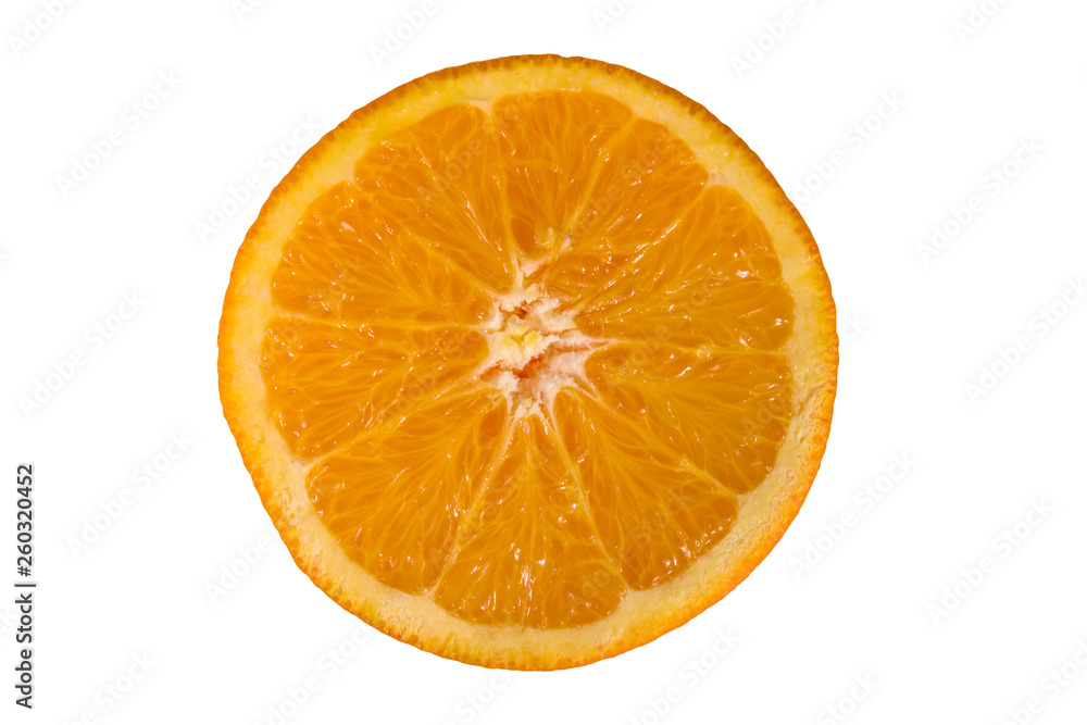 Halved orange fruit isolated on a white background Halved orange fruit isolated on a white background