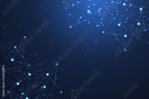Abstract plexus background with connected lines and dots. Plexus geometric effect Big data with compounds. Lines plexus, minimal array. Digital data visualization. Vector illustration